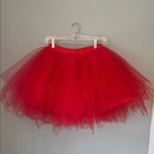 Festive Fun Red Tulle Skirt Sz 12